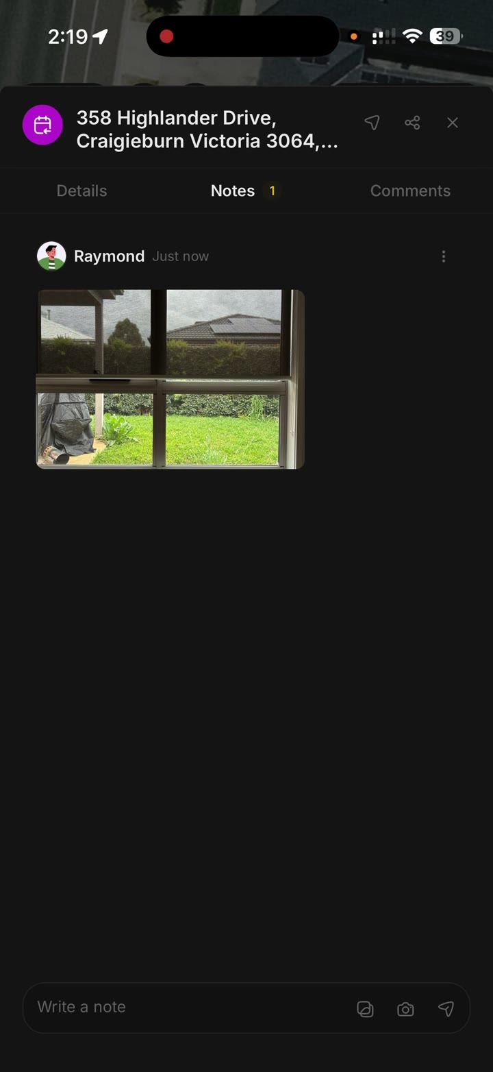 A photo saved on the notes for a house