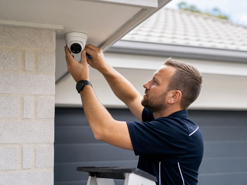 Home security canvassing in a neighborhood